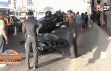 อุบัติเหตุนักเรียนขับบิ๊กไบค์ชนคนข้ามถนน 