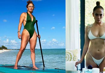 อายุ 51ไม่ใช่ปัญหา เจนนิเฟอร์ โลเปซ กับกล้ามท้องแน่นๆ บนชุดว่ายน้ำ