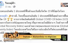 ไทยอันดับ 1 ฟื้นตัวจากโควิด-19 ดีที่สุดในโลก