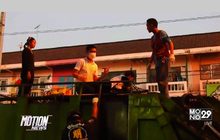 สายเคเบิลพันคอพนักงานเก็บขยะหมดสติ