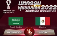 ถ่ายทอดสด การแข่งขันฟุตบอลโลกฟีฟ่าเวิลด์คัพกาตาร์ 2022 (FIFA World Cup Qatar 2022) รอบแบ่งกลุ่ม ซาอุดิอาระเบีย พบ เม็กซิโก