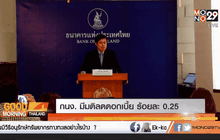 กนง. มีมติลดดอกเบี้ย ร้อยละ 0.25