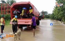 ชื่นชมตำรวจจิตอาสา ช่วยน้องหมาฝ่ากระแสน้ำท่วม