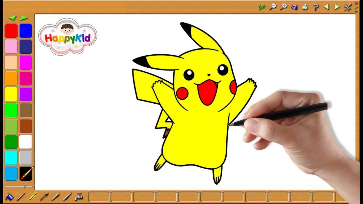 ระบายสีปิกาจู โปเกมอน | เรียนรู้สี | Pikachu Coloring