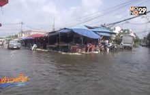 น้ำท่วมตลาดไผ่ท่าโพ จ.พิจิตร กลายเป็นตลาดน้ำ