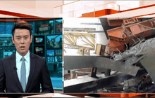 สะพานข้ามแม่น้ำเจ้าพระยากำลังก่อสร้างถล่ม