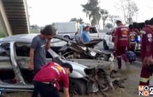 ขับรถเก๋งหลับใน ชนราวเหล็กเสียชีวิต