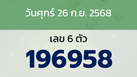 หวยลาว งวดวันศุกร์ 26 กันยายน 2568