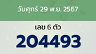 หวยลาว งวดวันศุกร์ 29 พฤศจิกายน 2567