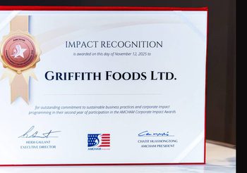 Griffith Foods SEA คว้ารางวัล AMCHAM Corporate Social Impact Recognition 2025 Bronze Level (ระดับทองแดง) ต่อเนื่องเป็นปีที่สอง