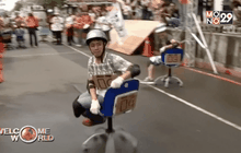 แข่งขันไถลเก้าอี้ทำงานในไต้หวัน