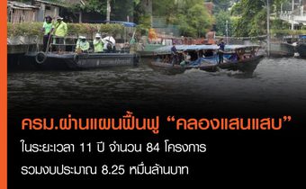 ครม.ผ่านแผนพัฒนาสภาพแวดล้อมคลองแสนแสบ