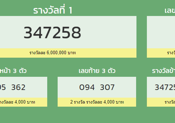 ตรวจสลากกินแบ่งรัฐบาล งวด 1 กรกฎาคม 2563