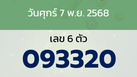 หวยลาว งวดวันศุกร์ 7 พฤศจิกายน 2568