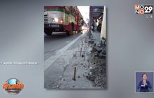 เพจดังแฉ! เหล็กแหลมโผล่หน้าป้ายรถเมล์สุขุมวิท