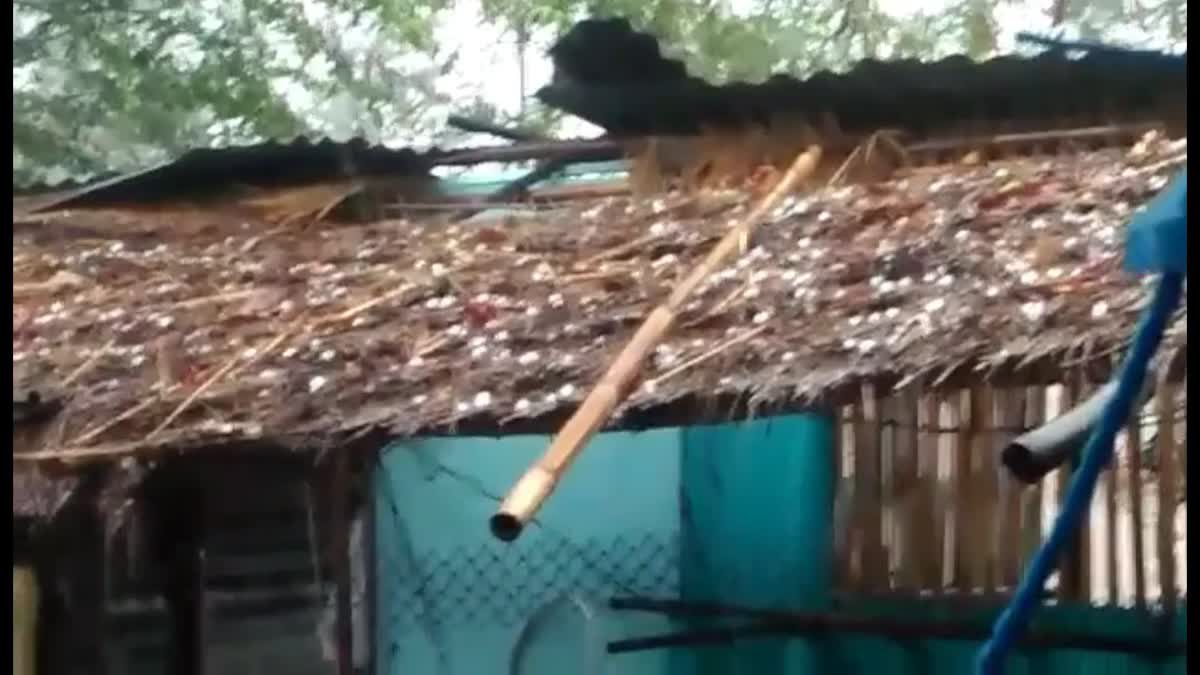 พายุลูกเห็บถล่ม อ.ไพศาลี บ้านหลายหลังเสียหายหนัก