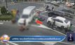 นาทีชีวิต กระบะซิ่งฝ่าไฟเหลืองกวาดเรียบมอเตอร์ไซค์เจ็บระนาว