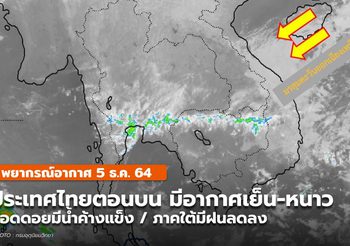 พยากรณ์อากาศ – 5 ธ.ค. ประเทศไทยตอนบนมีอากาศเย็น-หนาว