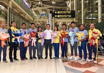 ทัพนักกอล์ฟทีมชาติ เดินทางถึงไทยหลังซิว 6 เหรียญ ซีเกมส์ 2019