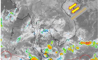 ไทยตอนบนมีอากาศเย็น – มีหมอกในตอนเช้า ส่วนภาคใต้มีฝนตกหนักบางแห่ง