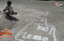 ต่างชาติพ่นสีสเปรย์ง้อสาวไทยบนพื้นเมืองพัทยา