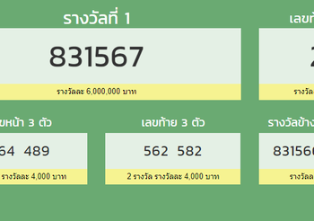 ตรวจสลากกินแบ่งรัฐบาล งวด 1 มิถุนายน 2563