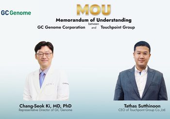 GC Pharma ส่ง Green Cross Genome Corporation (GC Genome) ลงนามความร่วมมือระหว่าง GC Genome และ ทัชพ้อยท์ กรุ๊ป  เพื่อขยายบริการตรวจวิเคราะห์พันธุกรรม ในไทยและภูมิภาคเอเชียตะวันออกเฉียงใต้
