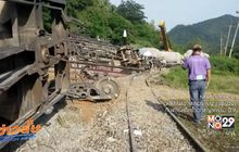 เร่งกู้ขบวนรถไฟตกราง จ.สระบุรี