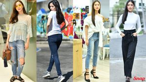 ไม่ต้องเยอะ กำลังดี แฟชั่น กางเกงยีนส์ แมทช์กับอะไรถึงมีสไตล์