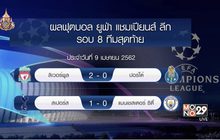 ผลฟุตบอล ยูฟ่า แชมเปี้ยนส์ ลีก 09-04-62