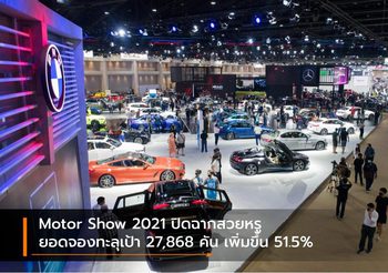 Motor Show 2021 ปิดฉากสวยหรู ยอดจองทะลุเป้า 27,868 คัน เพิ่มขึ้น 51.5%