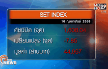 ภาพรวมตลาดหุ้นไทยวันนี้  ( 16 ก.พ.58)