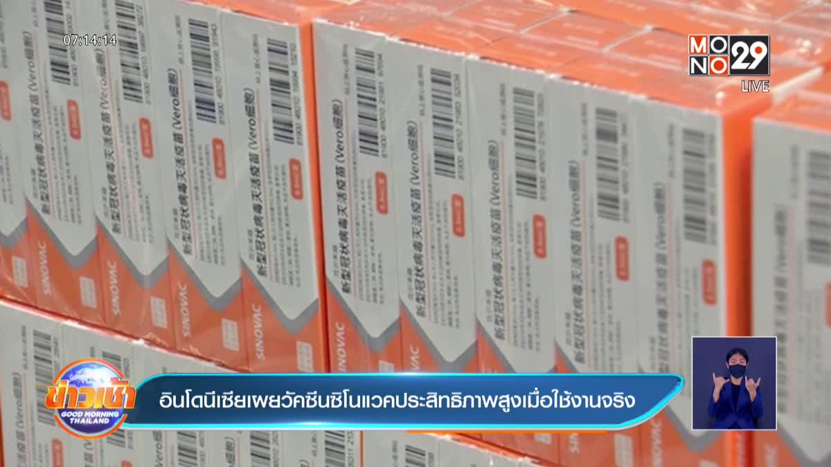 อินโดนีเซียเผยวัคซีนซิโนแวคประสิทธิภาพสูงเมื่อใช้งานจริง