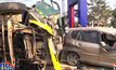 รถโม่ปูนเสียหลักชนยับรถ 3 คัน เสียชีวิต 9 ศพ