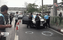 2 มือปืนอุกอาจไล่ยิงรถยนต์กลาง ถ.พระราม 4