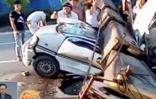 อุบัติเหตุเครนตกใส่รถมินิแวนในจีน