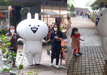 Minto ส่งมาสคอต Usagyuuun ทำหน้าที่ทูตสร้างความสุข ที่วัดพระบาทน้ำพุ ชวนคนทำบุญบริจาคสิ่งของ