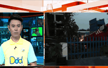 รถเครนล้มฟาดทับสายไฟฟ้าแรงสูง