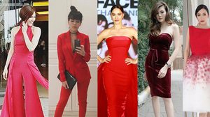 แดงไหน ไฟแรงเฟร่อ 5 ดาราสาว ประชันชุดแดง 5 สไตล์ ชอบชุดไหนกันบ้างคะ ?