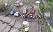 สะพานข้ามไฮเวย์ถล่มในอินเดีย