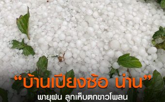 พายุฝน ลูกเห็บขาวโพลน พัดถล่มจังหวัดน่าน