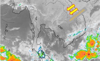 ประเทศไทยตอนบนอุณหภูมิจะเริ่มสูงขึ้น ภาคใต้ฝนตกหนักบางแห่ง คลื่นลมยังค่อนข้างแรง