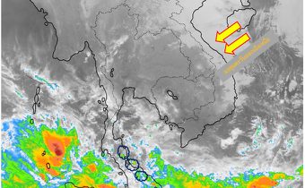 ประเทศไทยตอนบนอุณหภูมิจะลดลง – ภาคใต้ยังมีฝนตกหนักบางแห่ง