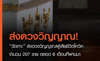 “วัดเกาะ” ส่งดวงวิญญาณผู้เสียชีวิตโควิค กว่า 200 ราย