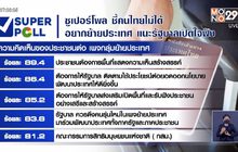 ซูเปอร์โพล ชี้คนไทยไม่ได้อยากย้ายประเทศ แนะรัฐบาลเปิดใจฟัง