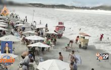 นทท.ระทึก! คลื่นลูกใหญ่ซัดหาดบราซิลแบบไม่ทันตั้งตัว
