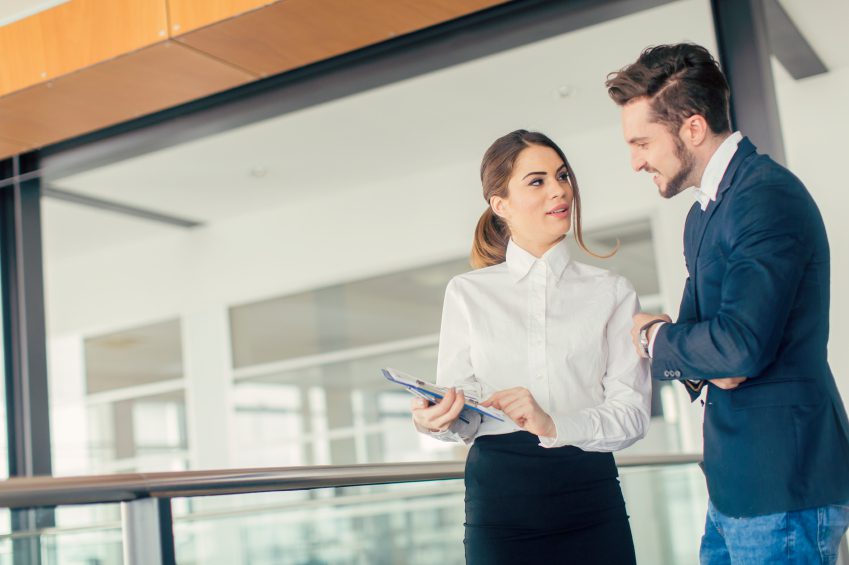 Young couple in the office