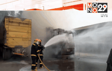 ไฟไหม้รถ10ล้อจอดรอซ่อมระบบก๊าซ