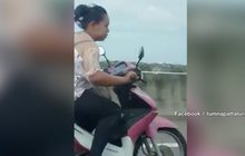 แชร์สนั่น สาวซิ่งมอเตอร์ไซค์ขึ้นทางด่วนหนี ตร.