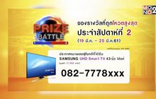 ประกาศผลผู้โชคดีในกิจกรรม Prize Battle ของสัปดาห์ที่ 2